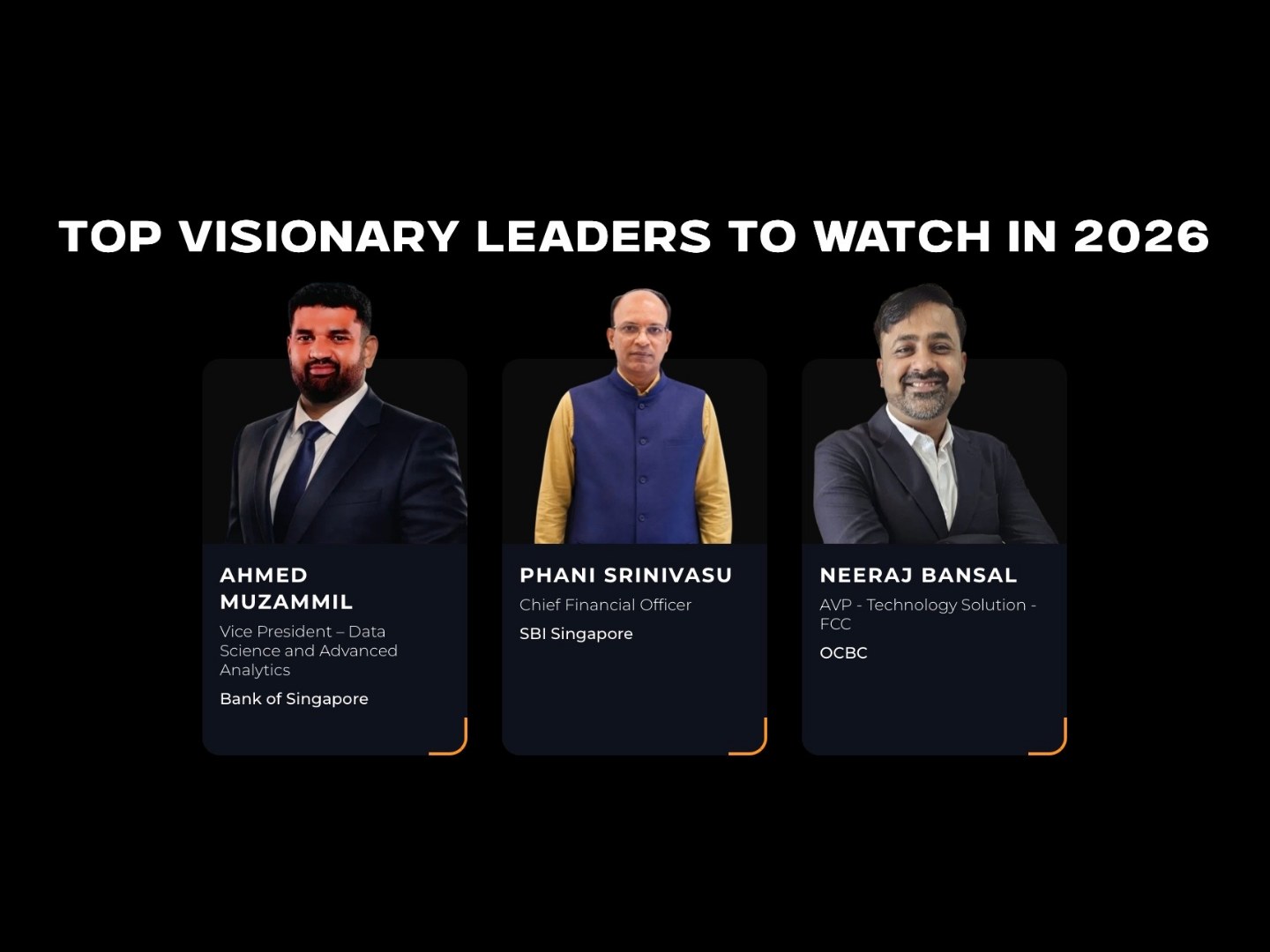 Fintech Revolution Summit's Top Visionary Leaders to Watch in 2026, featuring Ahmed Muzammil of Bank of Singapore